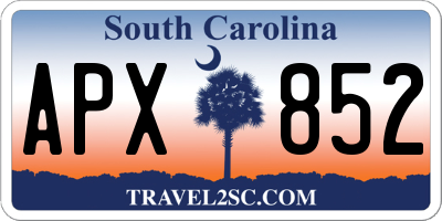SC license plate APX852