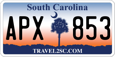 SC license plate APX853
