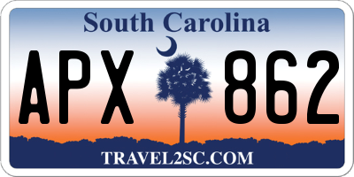 SC license plate APX862