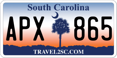 SC license plate APX865