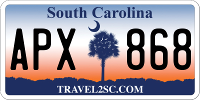 SC license plate APX868