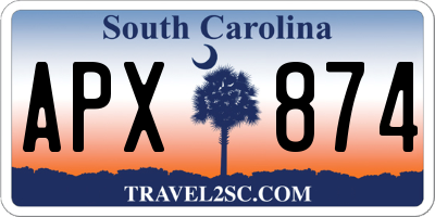 SC license plate APX874