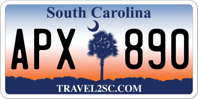SC license plate APX890