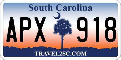 SC license plate APX918