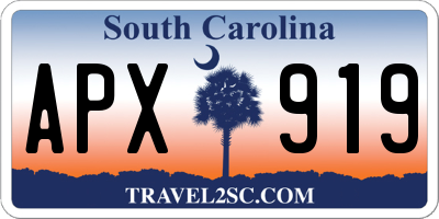 SC license plate APX919