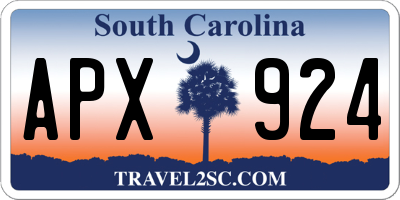 SC license plate APX924