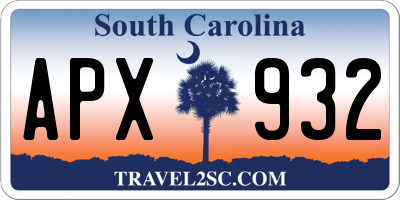 SC license plate APX932