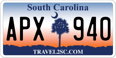 SC license plate APX940
