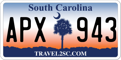 SC license plate APX943