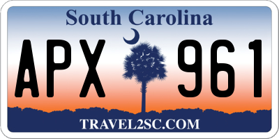 SC license plate APX961