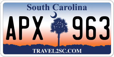 SC license plate APX963