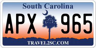 SC license plate APX965