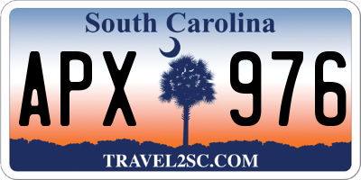 SC license plate APX976