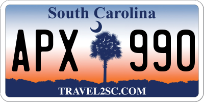SC license plate APX990