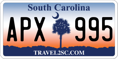 SC license plate APX995