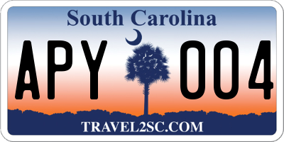 SC license plate APY004