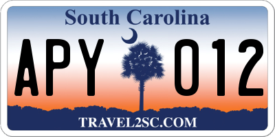 SC license plate APY012