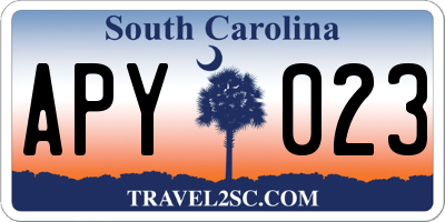 SC license plate APY023