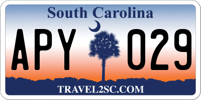 SC license plate APY029