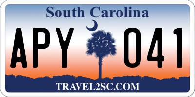 SC license plate APY041