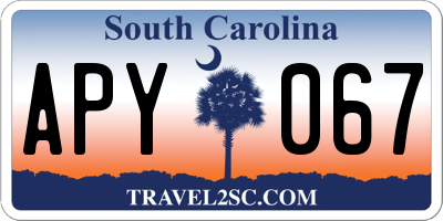 SC license plate APY067