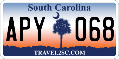SC license plate APY068