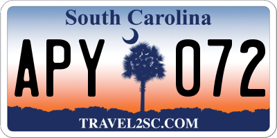 SC license plate APY072