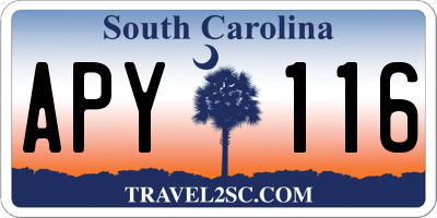 SC license plate APY116