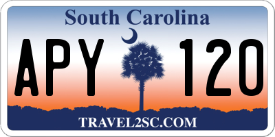 SC license plate APY120