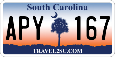 SC license plate APY167