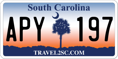 SC license plate APY197