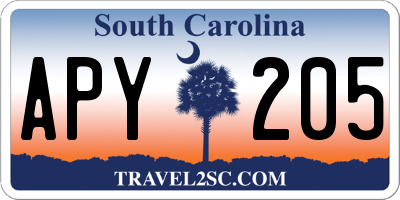 SC license plate APY205