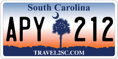 SC license plate APY212