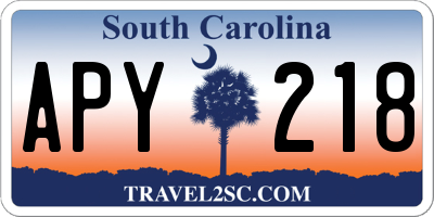 SC license plate APY218