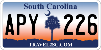 SC license plate APY226