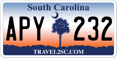 SC license plate APY232