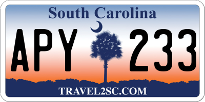 SC license plate APY233