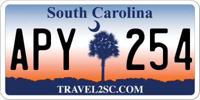 SC license plate APY254