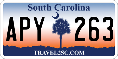 SC license plate APY263