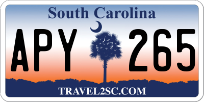 SC license plate APY265