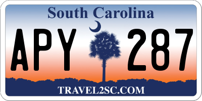 SC license plate APY287