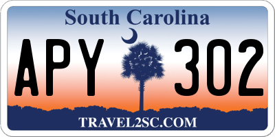 SC license plate APY302