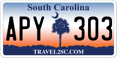 SC license plate APY303