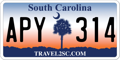 SC license plate APY314