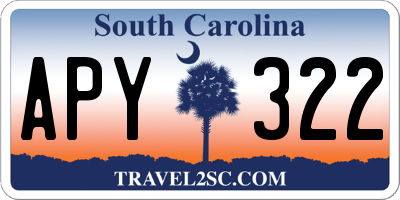 SC license plate APY322