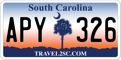 SC license plate APY326