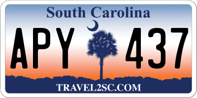 SC license plate APY437