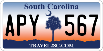 SC license plate APY567
