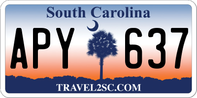 SC license plate APY637