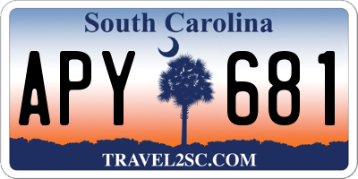 SC license plate APY681